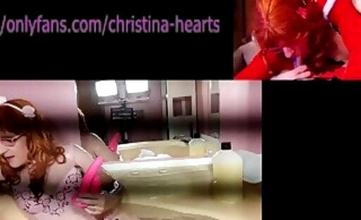 2022-12-25 Christina Hearts -Toy Play From the Bedroom to the Suds and Wet in The TUB (2in1)