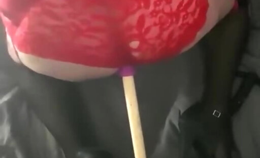 Daniela Lei caged clit red lingerie solo