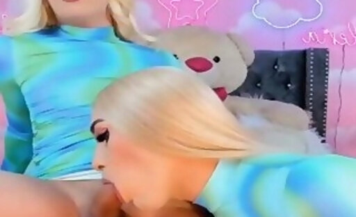 Blonde Shemales So Horny And Went Up Sucking Cocks