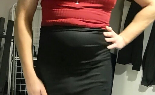 Crossdresser skirt bulge