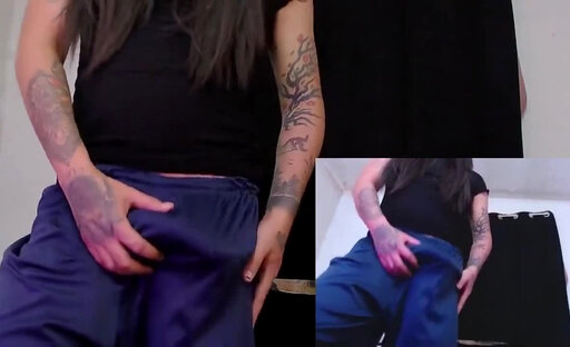 Underwears show and plug anal