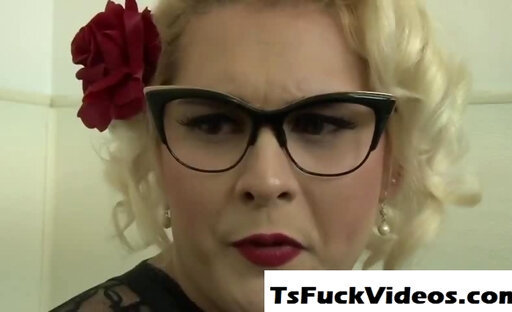 Trans cutie takes a load in her mouth