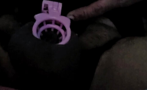 Inverted chastity cage sissygasms and covered in cum prt 1