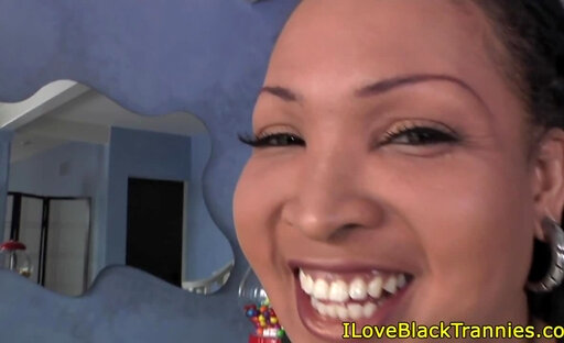 Busty black ebony tugs on her chocolate wang