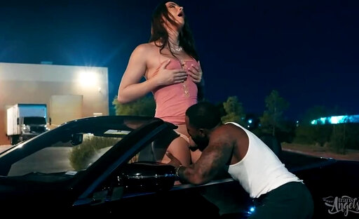 TRANS ANGELS - Leah Hayes Jerks Off In Her Car Until Denzel Joins For Blowjobs And Intense Anal Sex