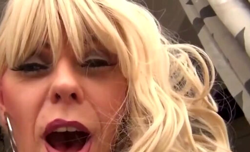 Perfect blond tranny loves it deep after wild night