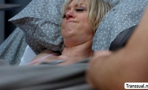 MILF Patient masturbates and fucked by TS and doctor