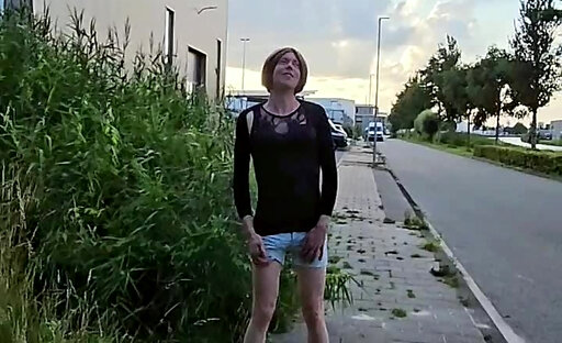 Annemieke CD Flashing and Pissing on the Street