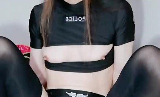 Japanese femboy rides black cone