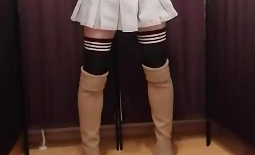 little strip and playing with herself