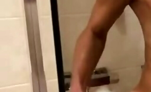 trans Erika Schneider taking a shower and touching herself