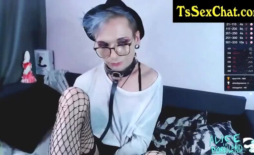 thin heshe in glbuttes with leggings jerks her shaft