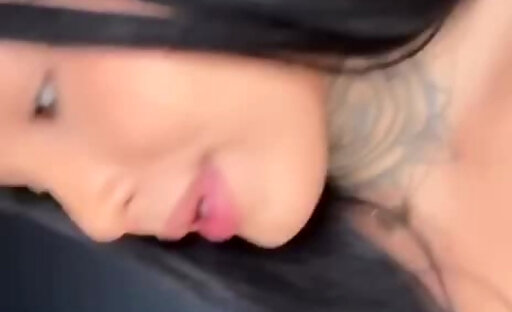 Hot trans in a sexy dress masturbating herself