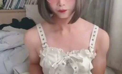 Cute asian  jerking off