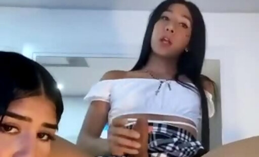two friends playing and cumming