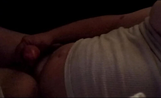 Shemale jerks her big cock