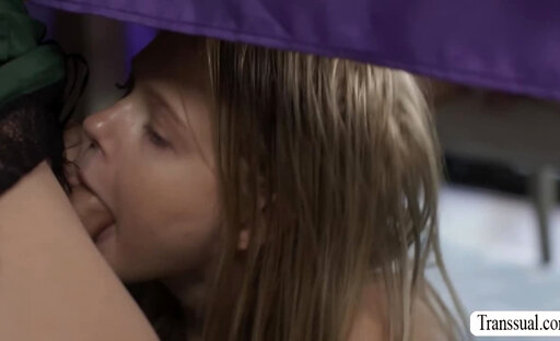 Watch Coco Lovelock pounded by this two hot TS