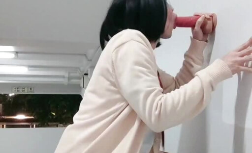 chinese sissy masturbating in public