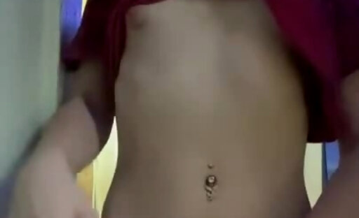 Teen standing red shirt mast