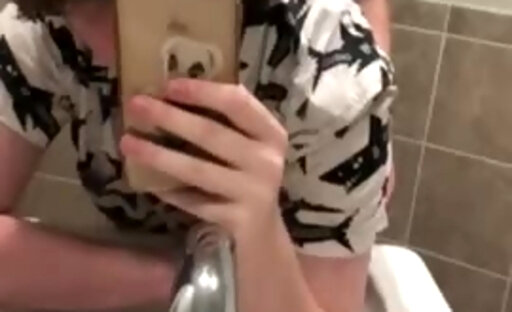 Trans girl fucks sissy boy in bathroom