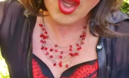 Smoking and pissing mature crossdresser