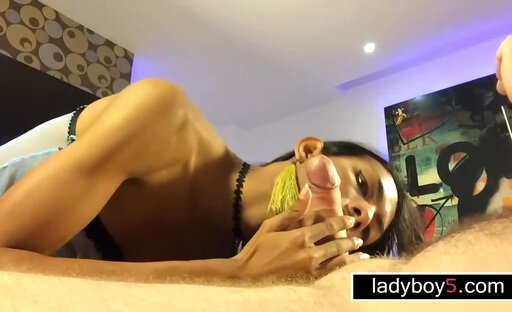 Huge penis ladyboy tied up hands blowjob and anal fuck