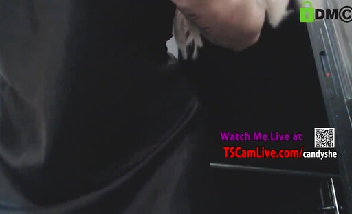 Curvy Latina Shemale Blonde Teasing Live on Webcam