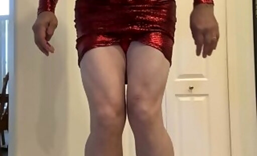 Me in a sexy red dress posing